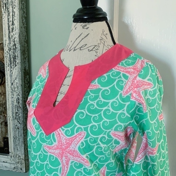 NWOT Simply Southern Notch Neck Starfish Print Tunic - Picture 5 of 12